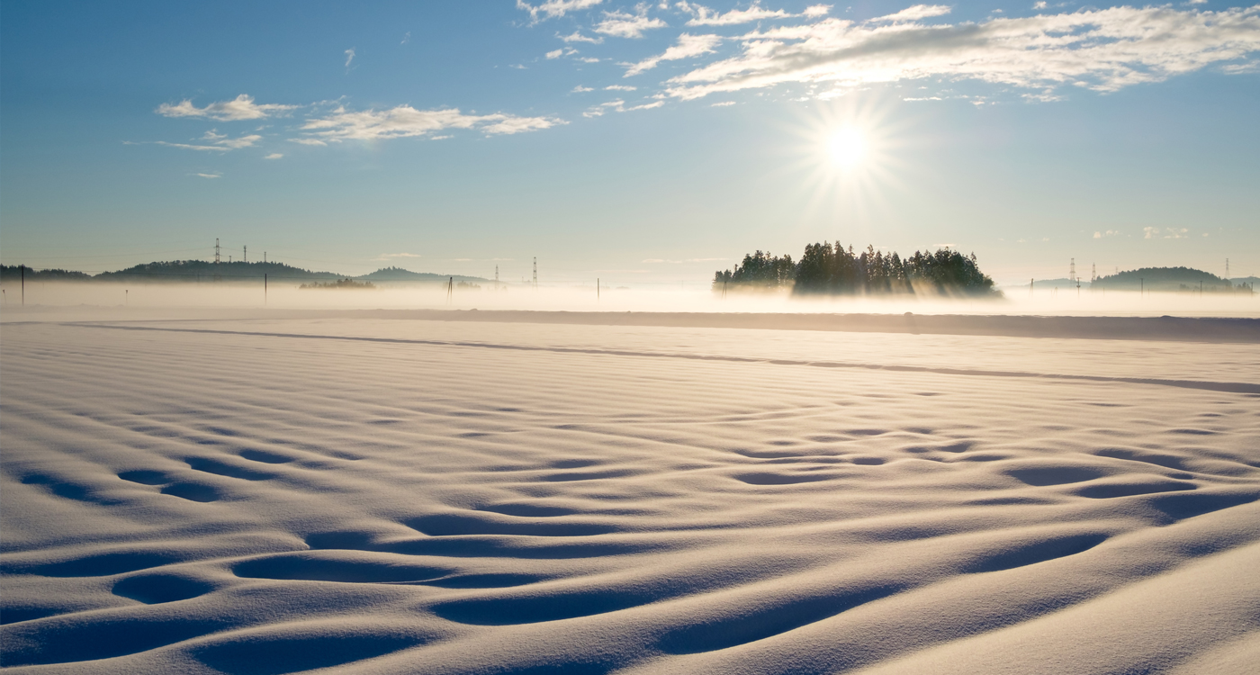 雪の田園風景の画像