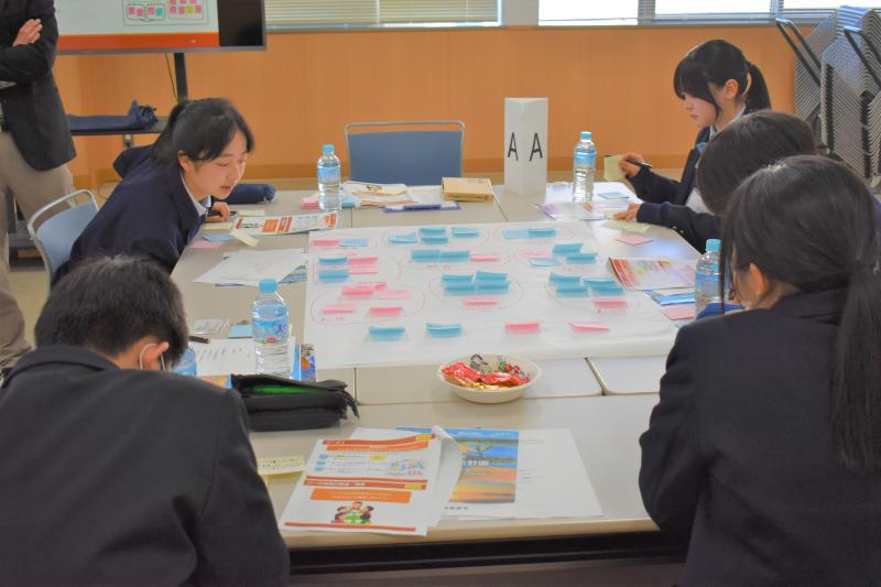 Aグループが取組むべき課題について話し合っている様子