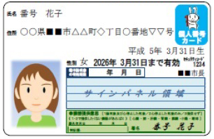 マイナンバーカードの表面