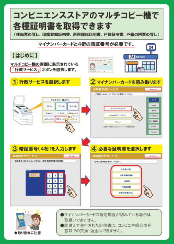 窓口受付時間変更のお知らせ裏の画像