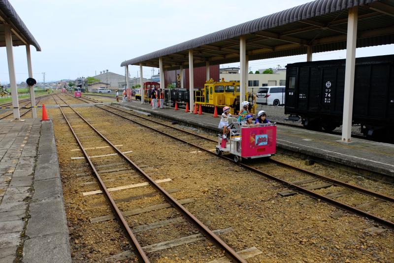 レールバイク乗車会の様子