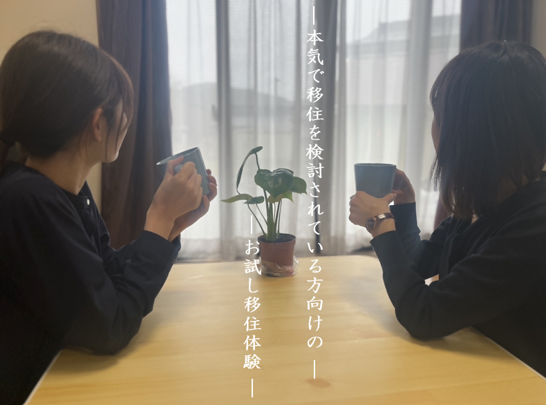 体験住宅でゆったりしている様子